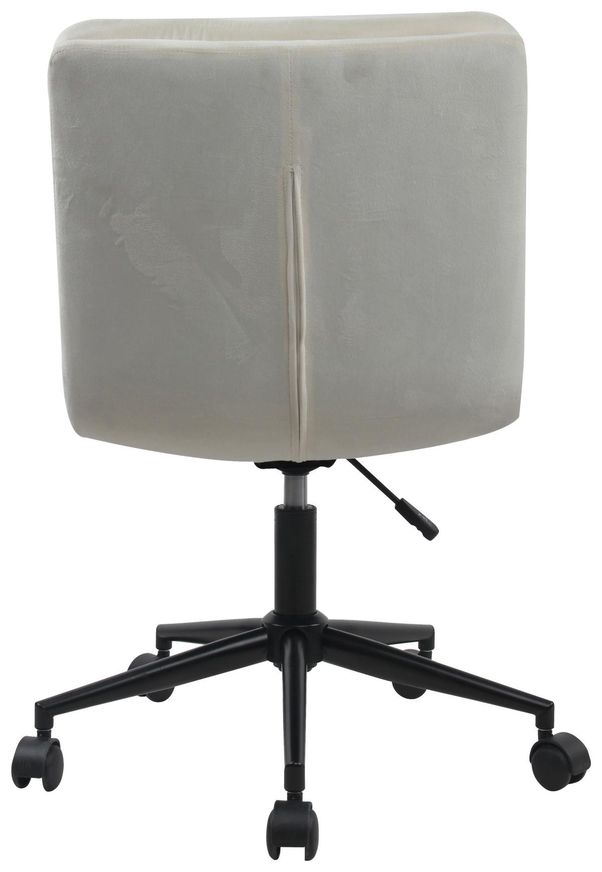 Drehstuhl Elegance Mit Armstützen Samt Creme - Creme/Schwarz, MODERN, Kunststoff/Textil (42/98/45cm) - MID.YOU