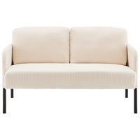 Dvoumístná pohovka MIAMI, béžový manšestr - černá/béžová, Moderní, kov/dřevo (120/73,5/77cm) - Based