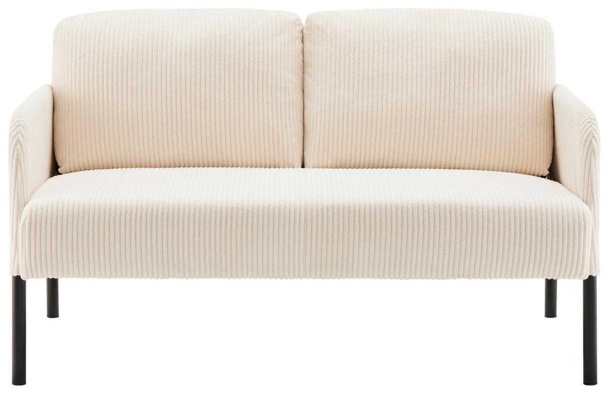 Dvoumístná pohovka MIAMI, béžový manšestr - černá/béžová, Moderní, kov/dřevo (120/73,5/77cm) - Based