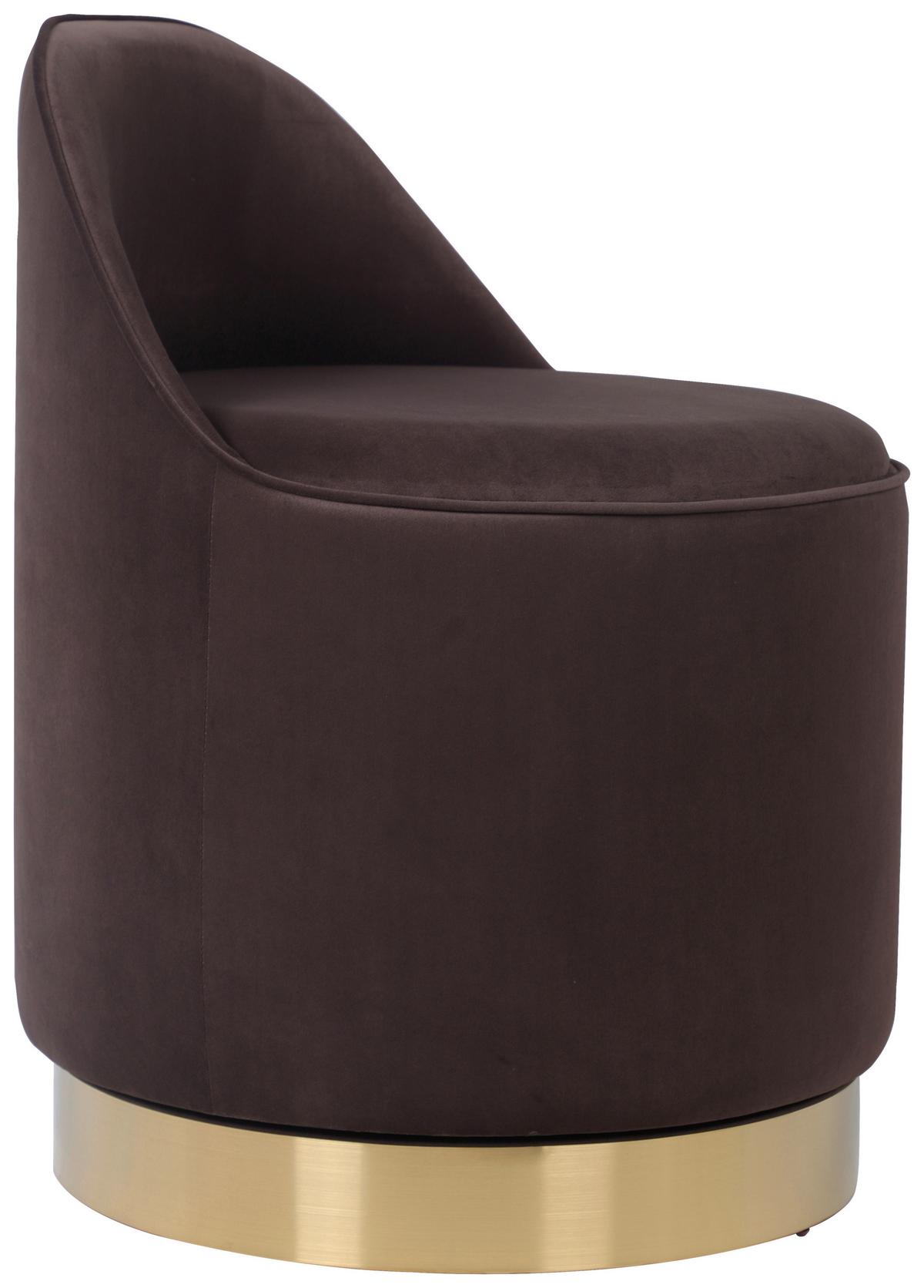 Drehhocker Viktor 125 Braun D: 52 Cm - Goldfarben/Braun, Design, Textil/Metall (52/68cm) - Kayoom