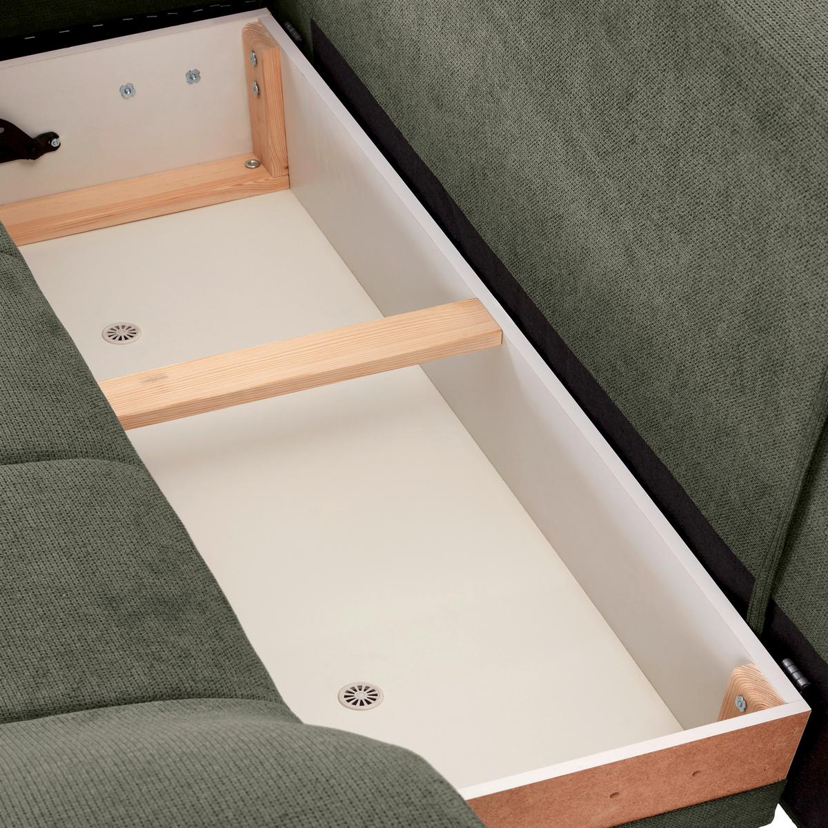 Ecksofa Mendoza - Schwarz/Grün, Design, Textil (197/309cm) - Ondega