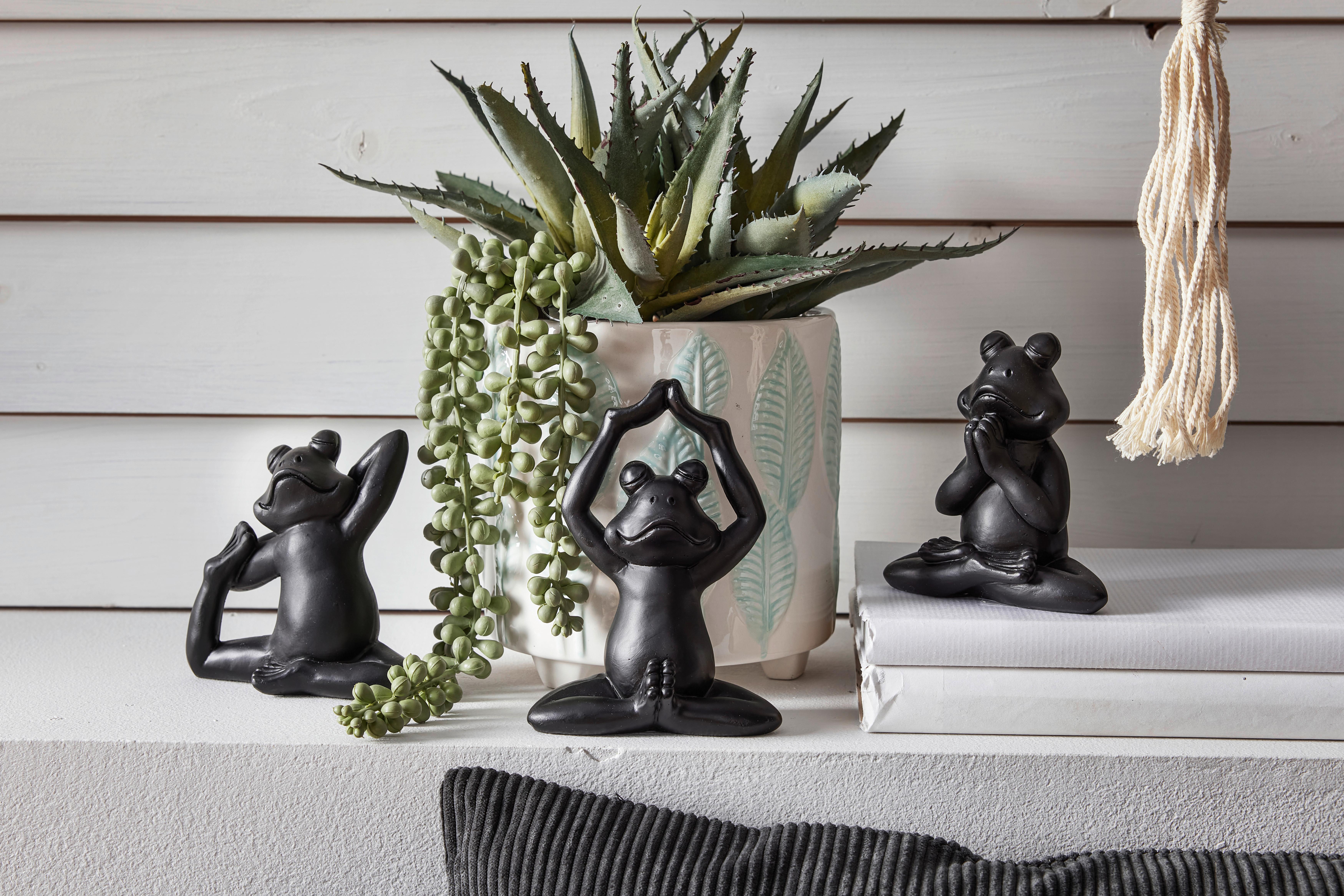 Dekofrosch Silva - Schwarz, MODERN, Kunststoff (9,5/5,5/13cm) - Luca Bessoni