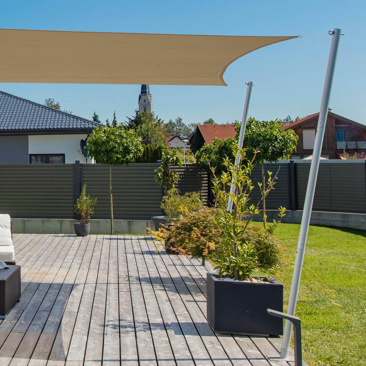 Sonnensegel Rechteck 4x5 X - Taupe, Basics (400/500cm)