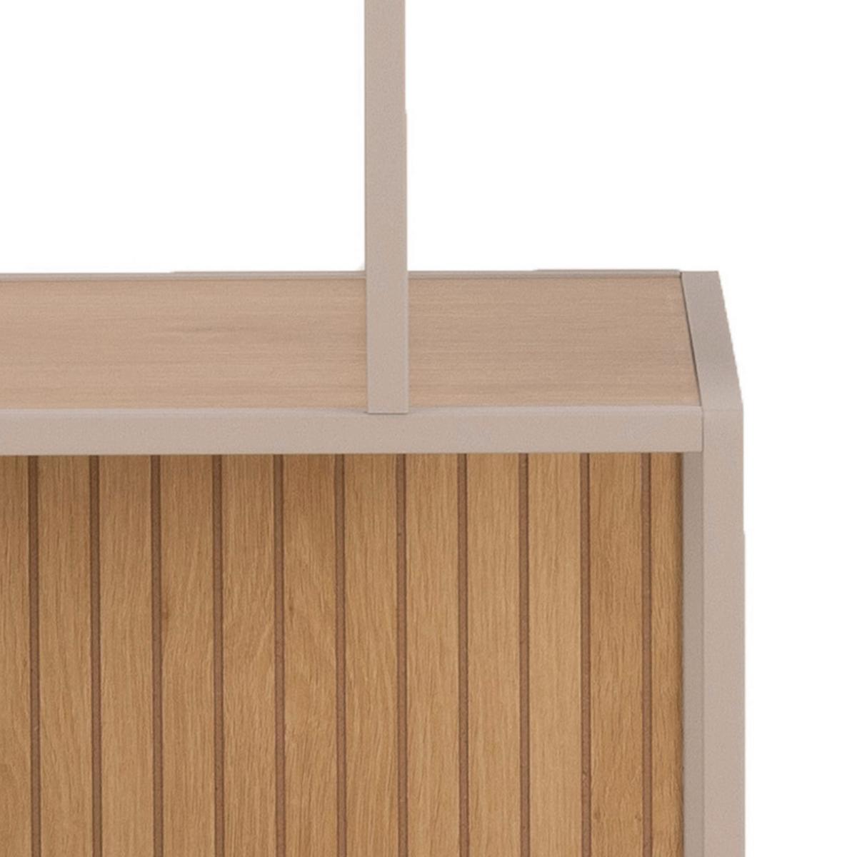 REGÁL SEAFORD - šedá/barvy dubu, Moderní, kov/kompozitní dřevo (77/185/35cm) - Xora