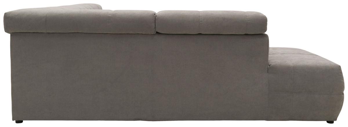 Ecksofa Mit Sitztiefen- Verstellung Brandon Silbern - Silberfarben/Schwarz, Design, Textil (228/275cm) - MID.YOU