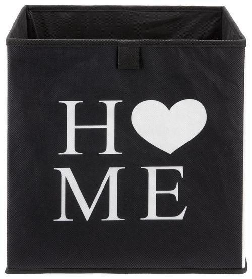 Úložný Box Poppi 9 - čierna/biela, kartón/textil (32cm) - Modern Living