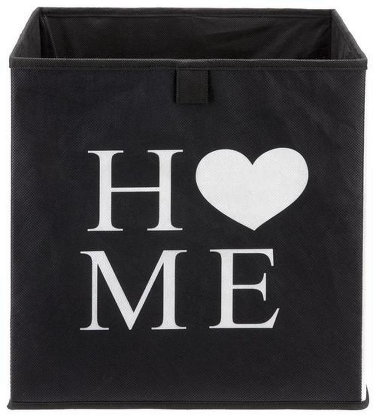 ÚLOŽNÝ BOX POPPI 9 - čierna/biela, kartón/textil (32cm) - Mömax