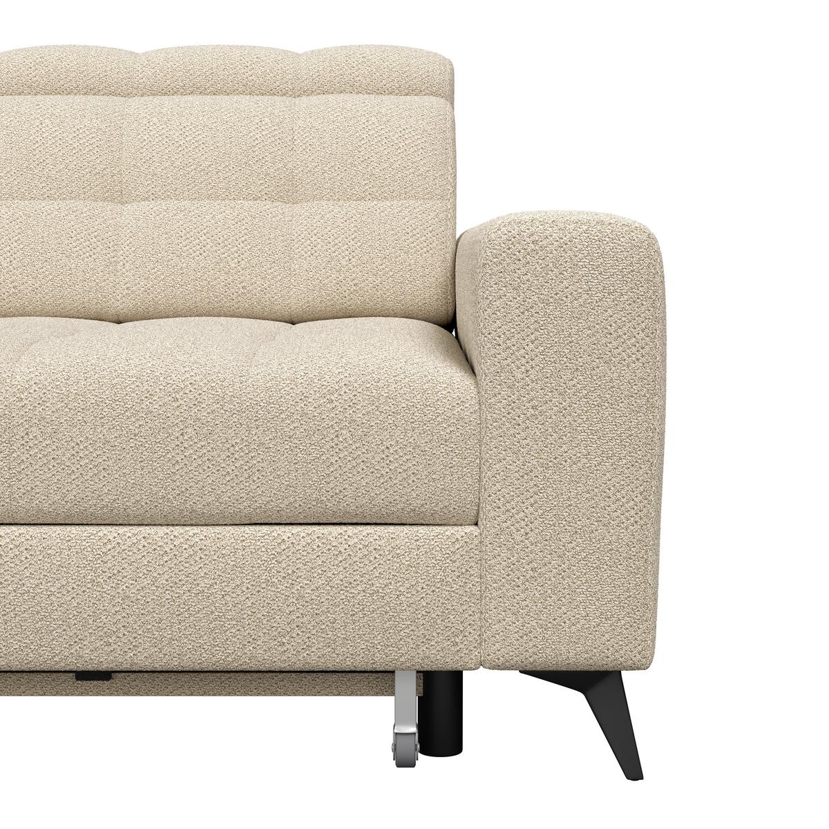 Ecksofa Barletta New Velours Beige, 228x289cm - Beige/Schwarz, ROMANTIK / LANDHAUS, Textil (228/289cm) - Luca Bessoni