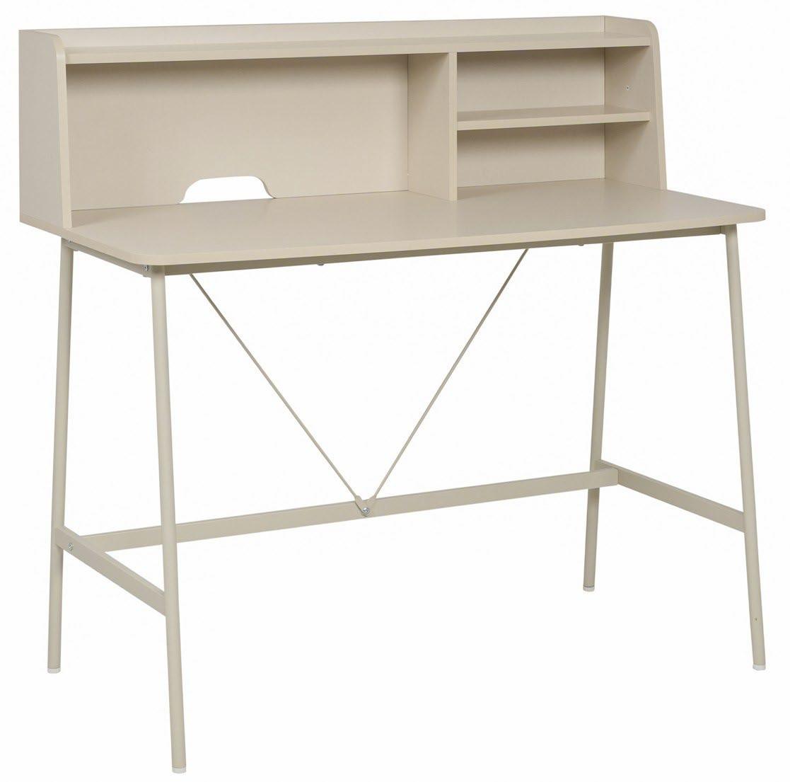 Schreibtisch Kandy Beige L: 115cm - Beige, MODERN, Holzwerkstoff/Metall (115/55/106cm) - MID.YOU