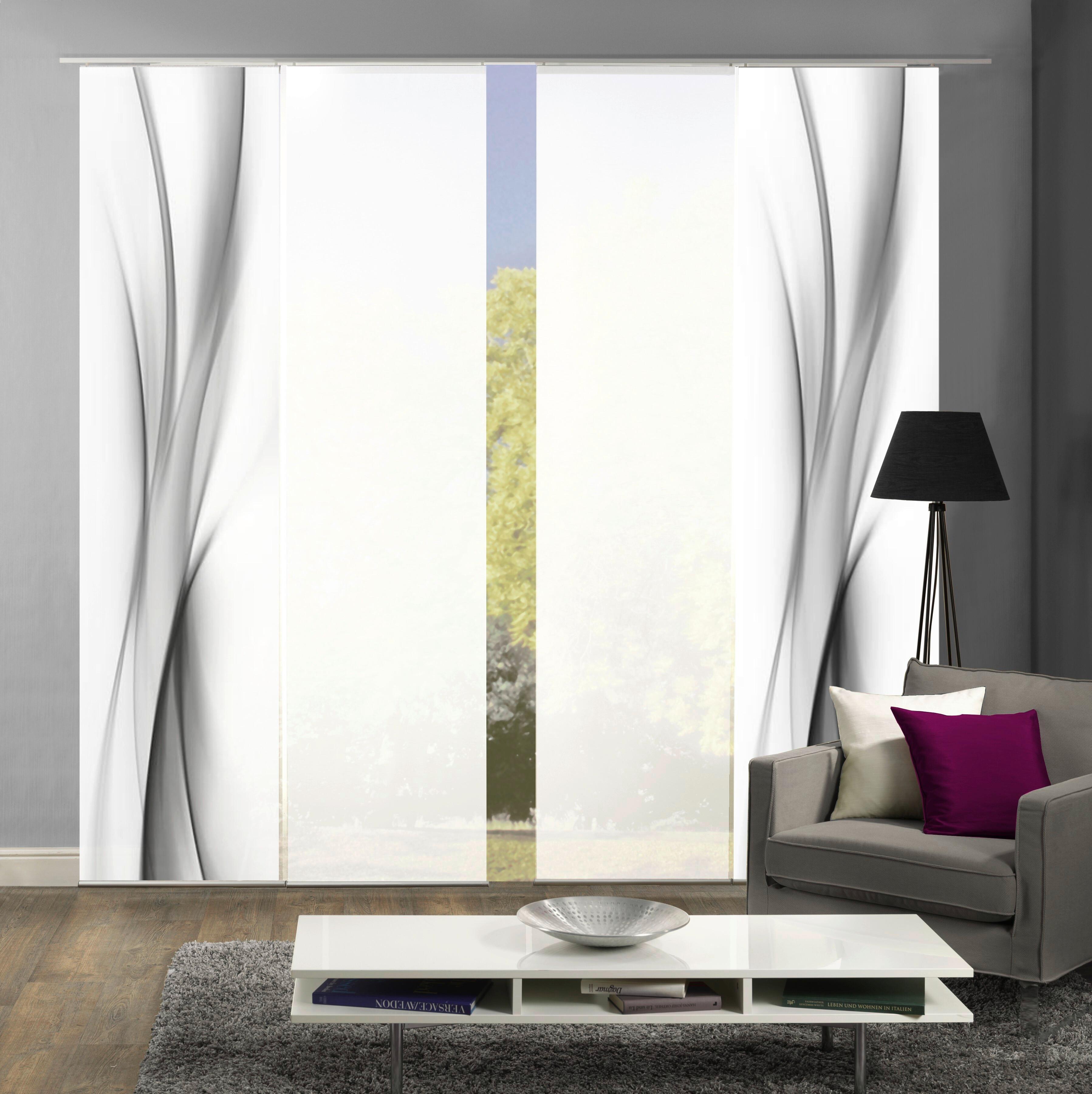 Flächenvorhang 4er Set Rochelle - Grau, Design, Textil (60/245cm) - Schmidt W. Gmbh