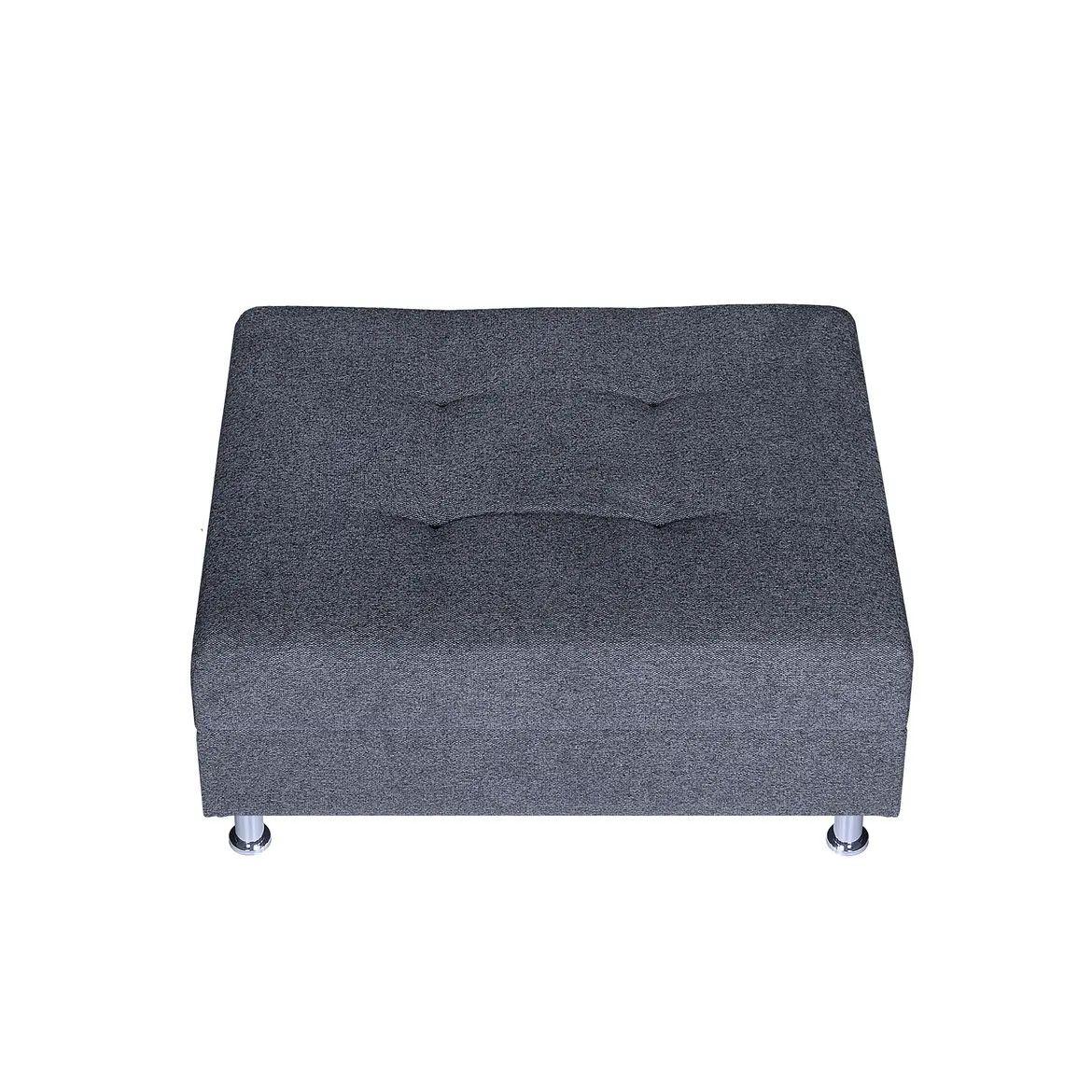 Hocker Sofia Anthrazit H: 80 Cm - Chromfarben/Anthrazit, Basics, Textil (100/80/47cm) - P & B