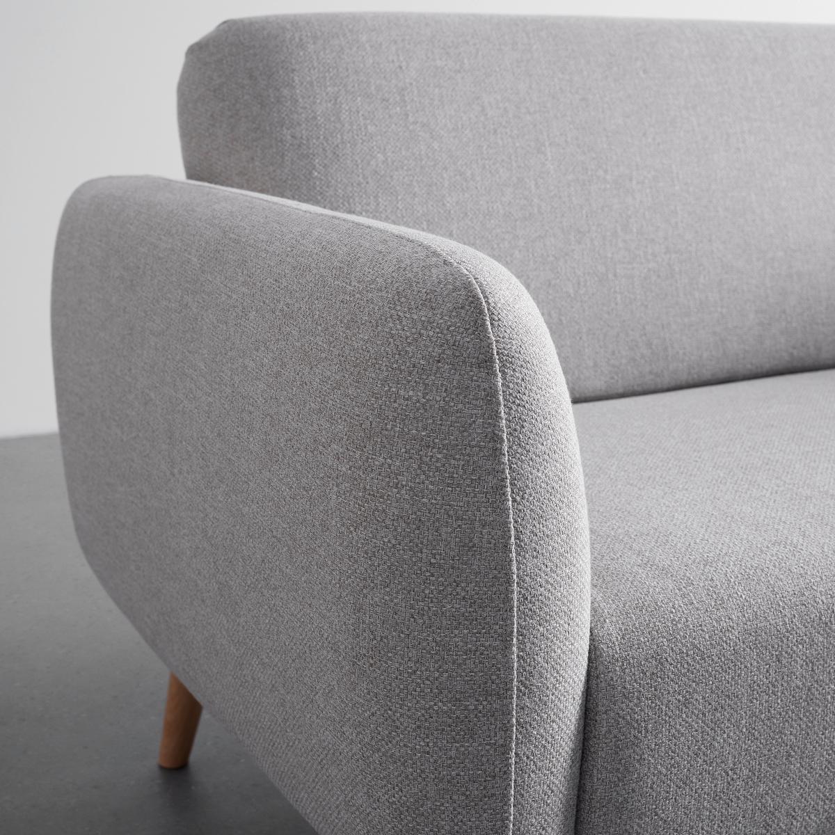 Pohovka PIA svetlosivá - prírodná farba/svetlosivá, Modern, drevo/textil (146/76/75cm) - Bessagi Home