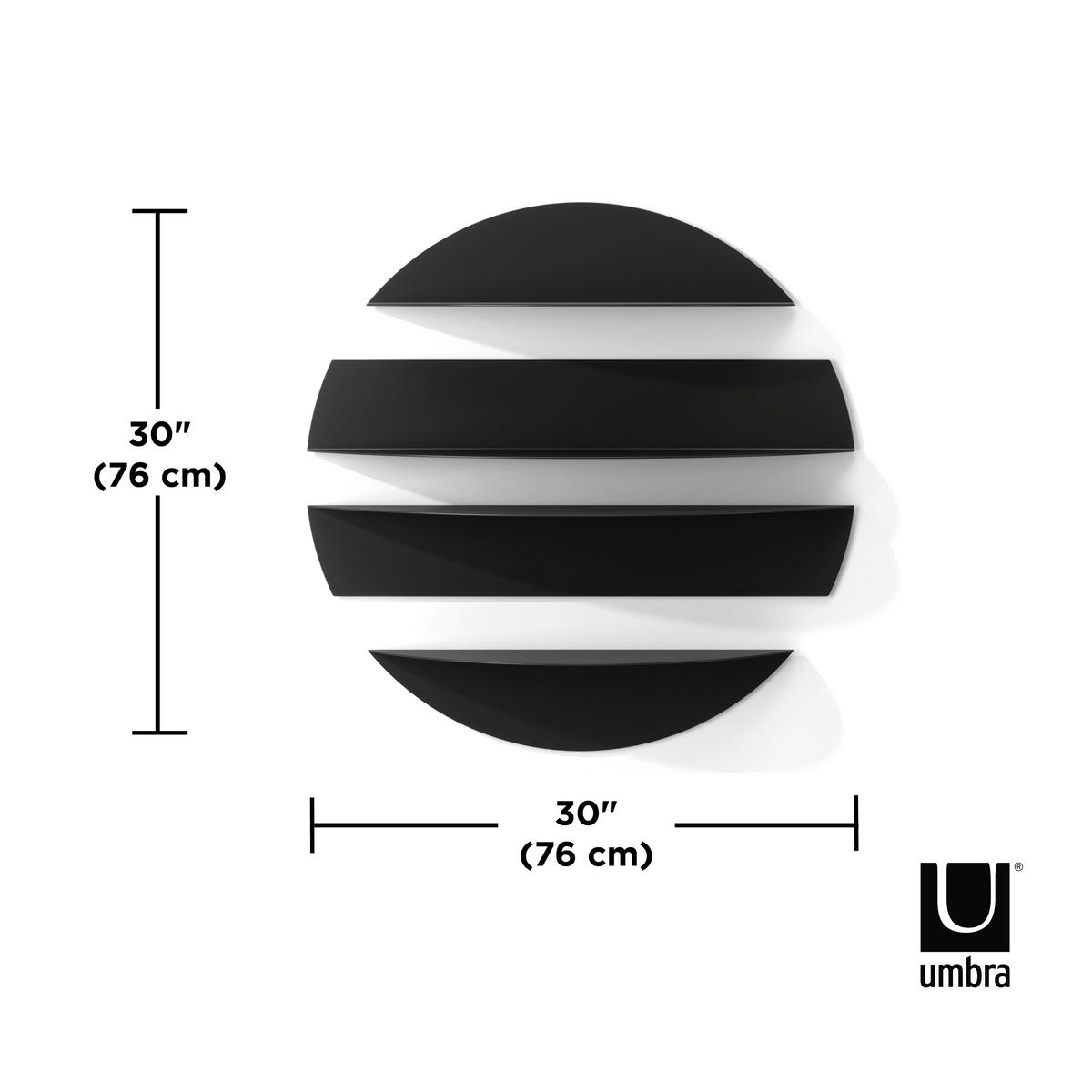 Wandregal Schwarz B: 76 Cm - Schwarz, Basics, Metall (76/76/19cm) - Umbra