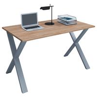 Íróasztal Lona - Sonoma tölgy/ezüstszínű, Modern, faalapú anyag/fém (140/80/76cm) - MID.YOU