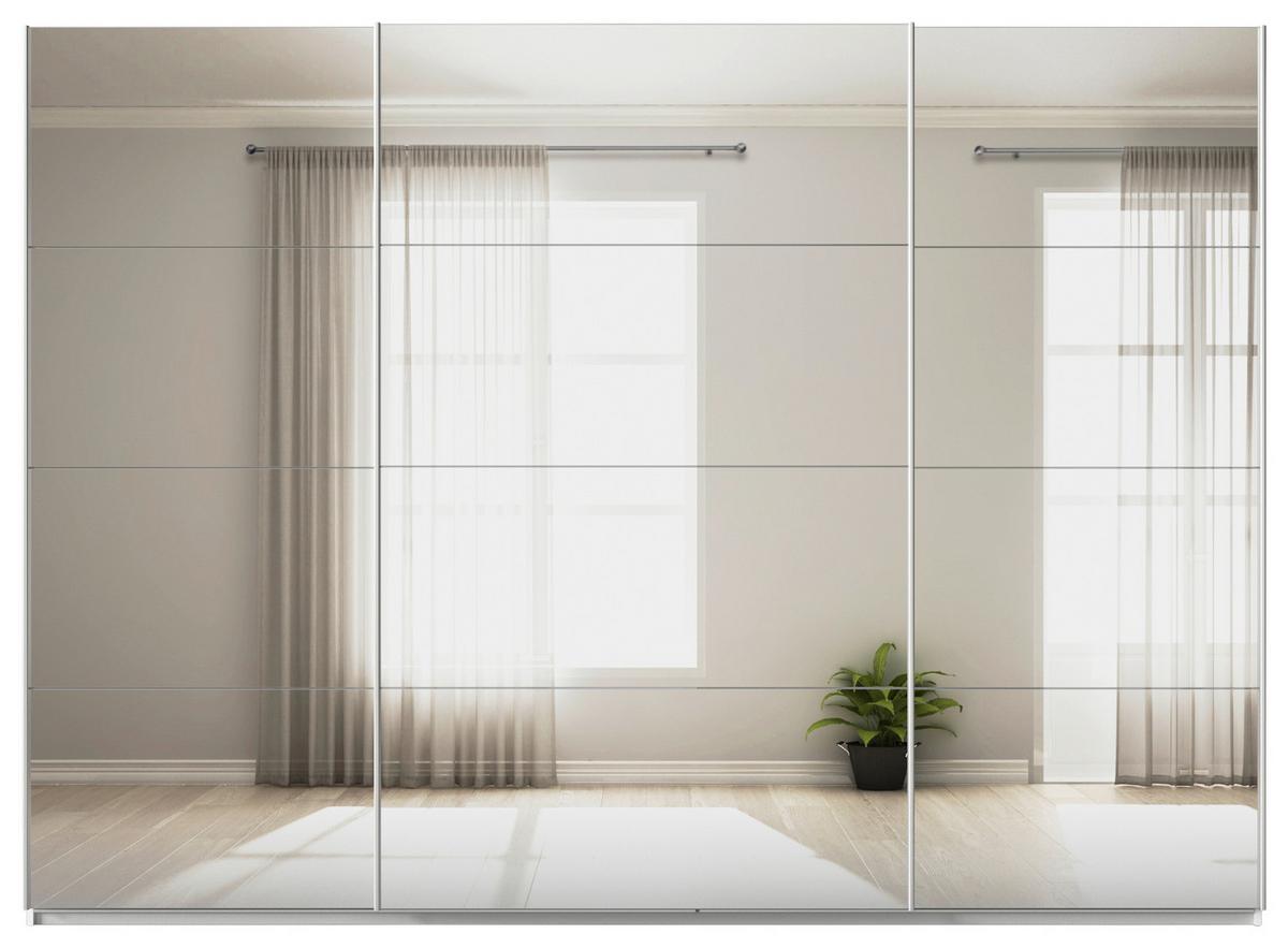 Tolóajtós Szekrény Feldkirch 315/229 Cm - ezüst/fehér, Modern, faalapú anyag/Üveg (315/229/62cm)