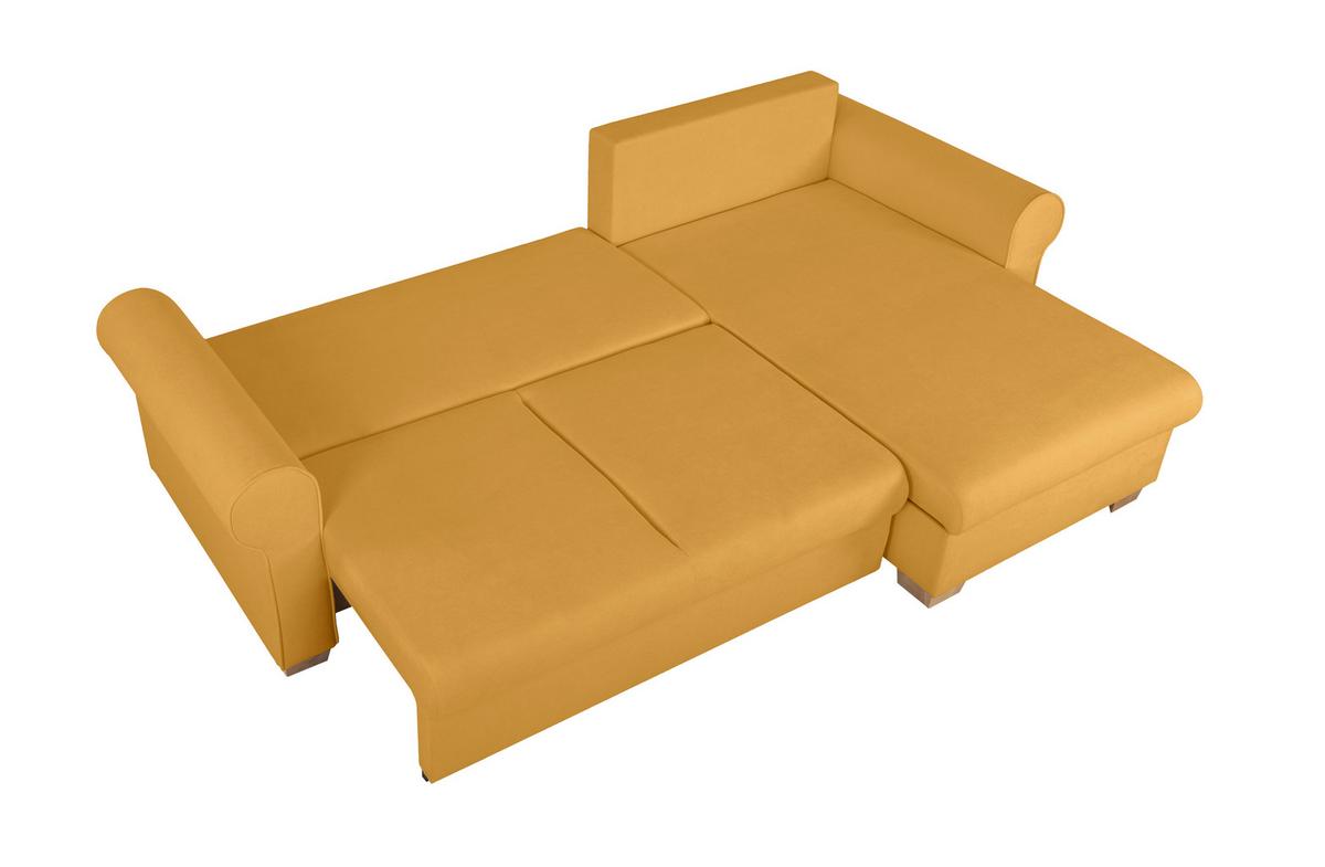 Ecksofa Arles, Gelb 48 S: 266x161 Cm - Gelb/Buchefarben, Design, Textil (266/161cm) - MID.YOU