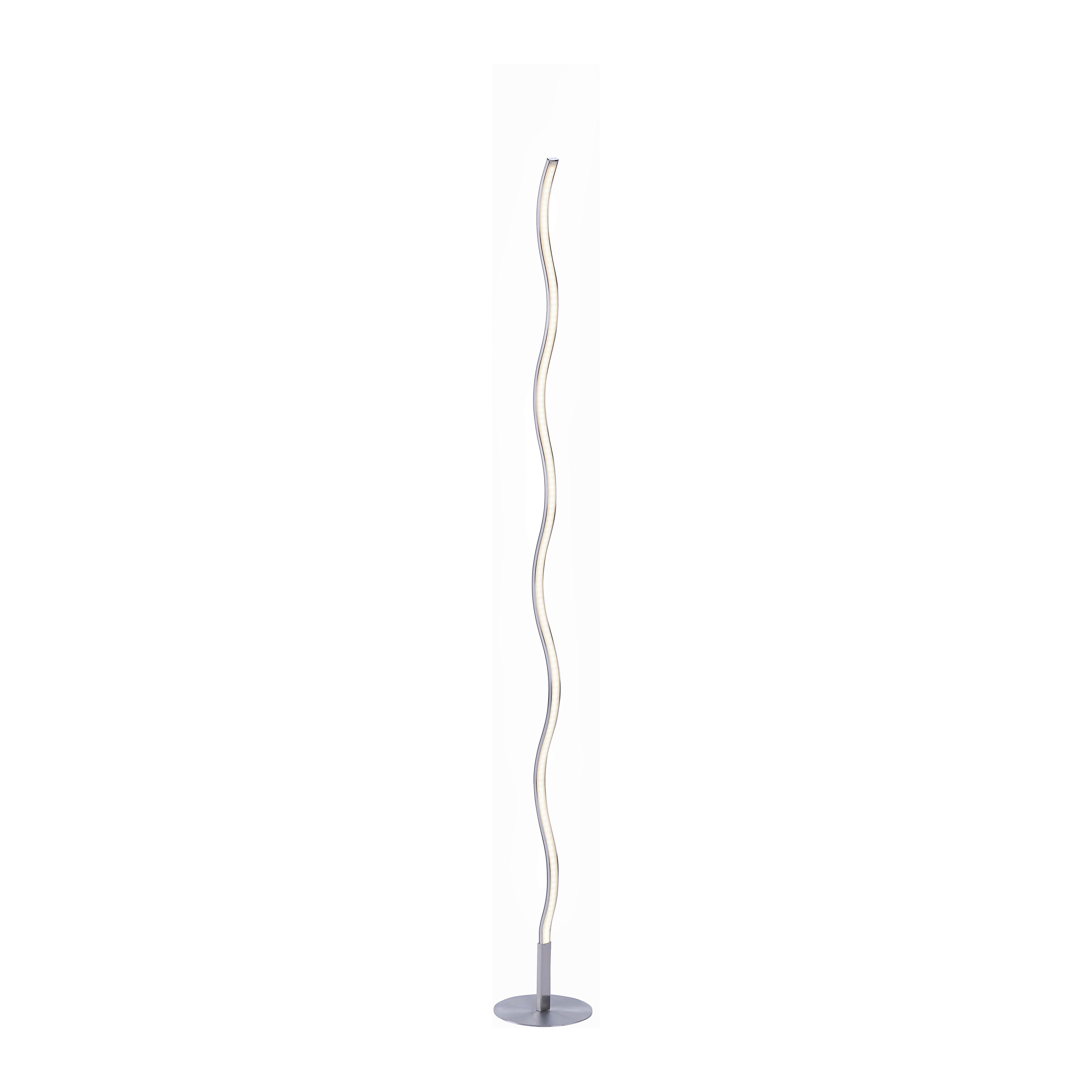 LED-Stehlampe Wave Silberfarben Länglich Wellen - Silberfarben, Design, Metall (14/14/120cm)