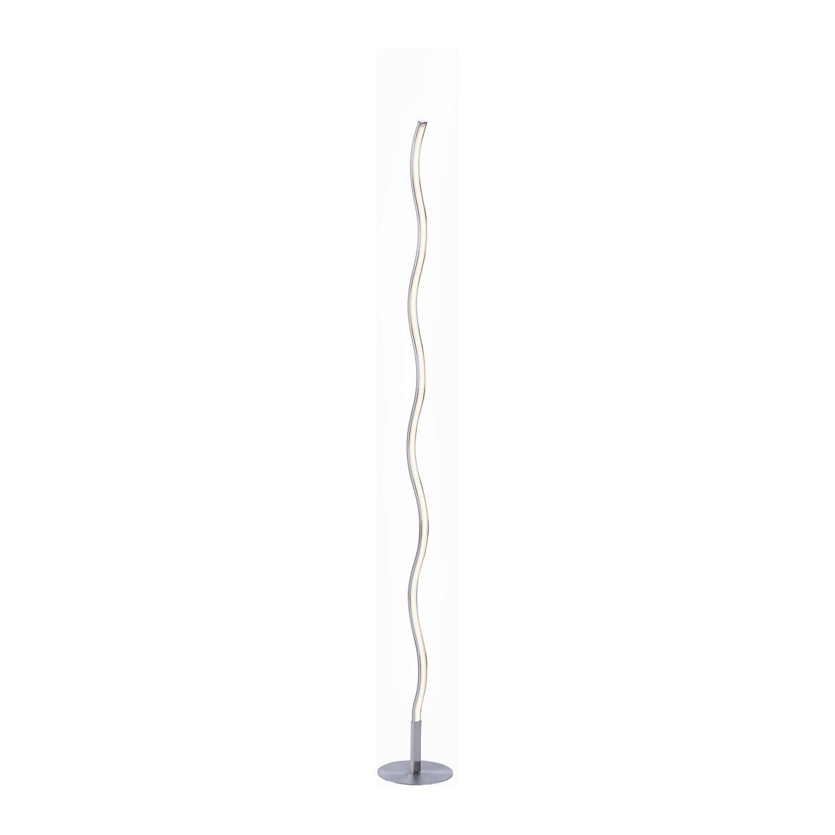 LED-Stehlampe Wave Silberfarben Länglich Wellen - Silberfarben, Design, Metall (14/14/120cm)