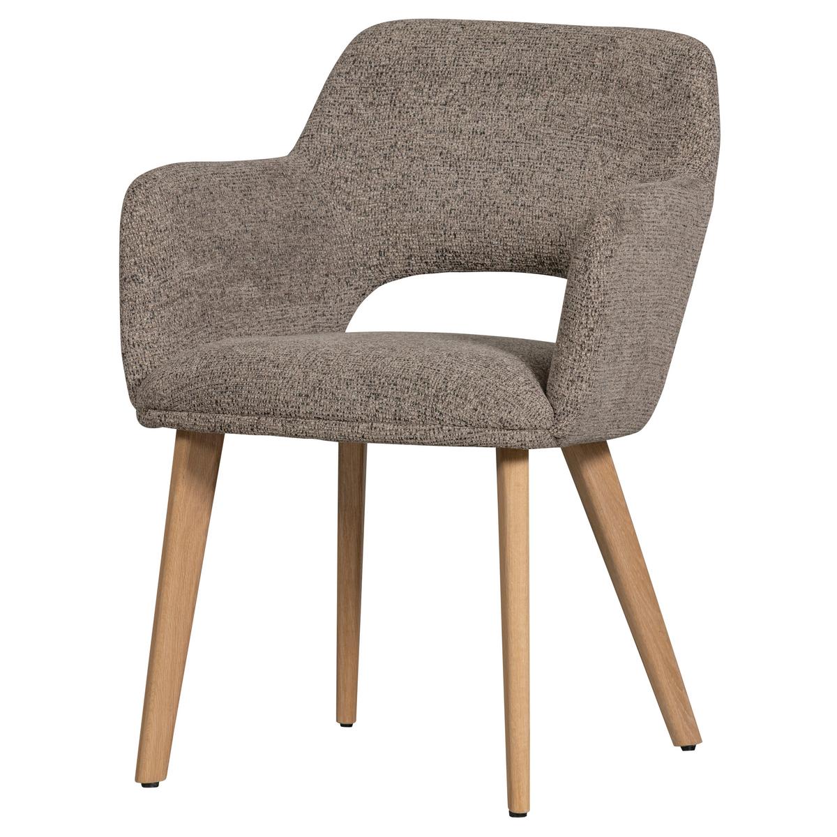Armlehnstuhl-Set Murat Naturfarbe/Taupe B: 61cm - Taupe/Naturfarben, MODERN, Holz/Textil (61/86/60cm) - Livetastic