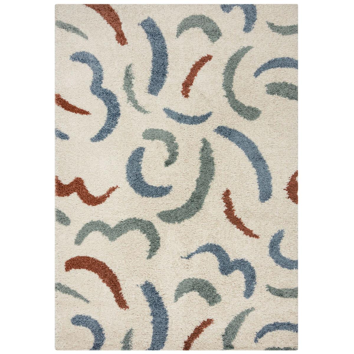 Hochflorteppich Squiggle - Multicolor, KONVENTIONELL, Textil (160/230cm)