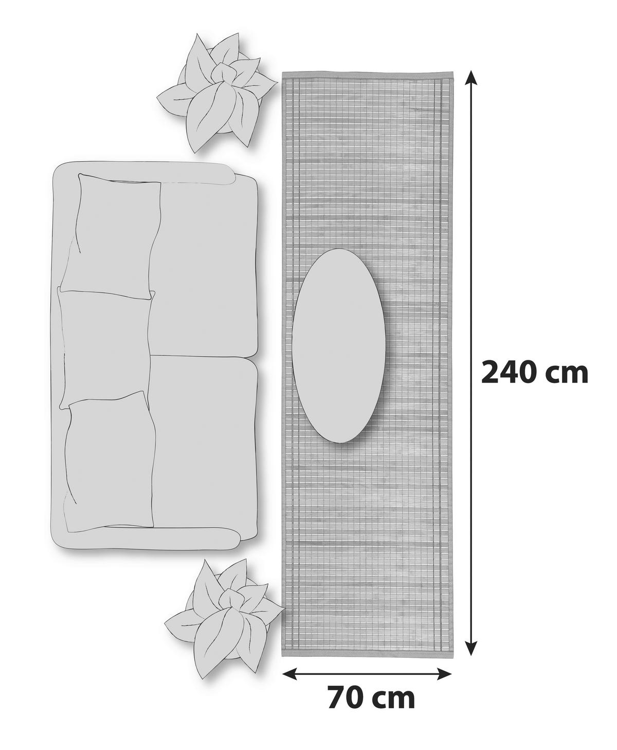 Bambus Webteppich Hellbraun Greta 70x240 cm - Hellbraun, KONVENTIONELL, Naturmaterialien (70/240cm) - James Wood