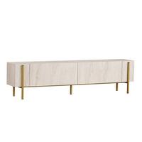TV-ELEMENT Travertine/Gold B: 180cm - Elfenbein/Goldfarben, MODERN, Holzwerkstoff (180/45/30cm)