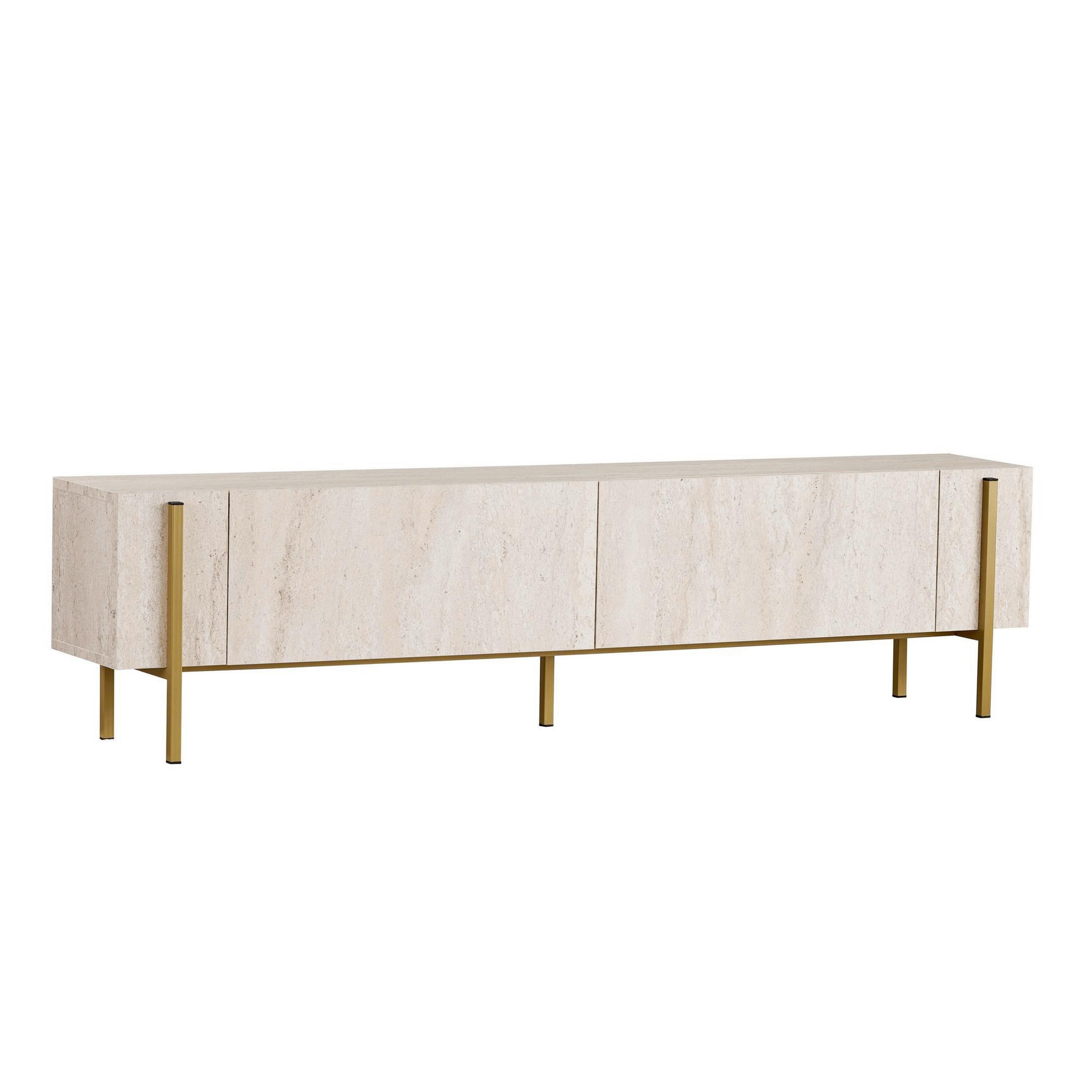 TV-ELEMENT Travertine/Gold B: 180cm