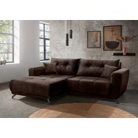 Ecksofa Restato Dunkelbraun S: 177x246 cm - Dunkelbraun/Schwarz, MODERN, Textil (177/246cm) - MID.YOU