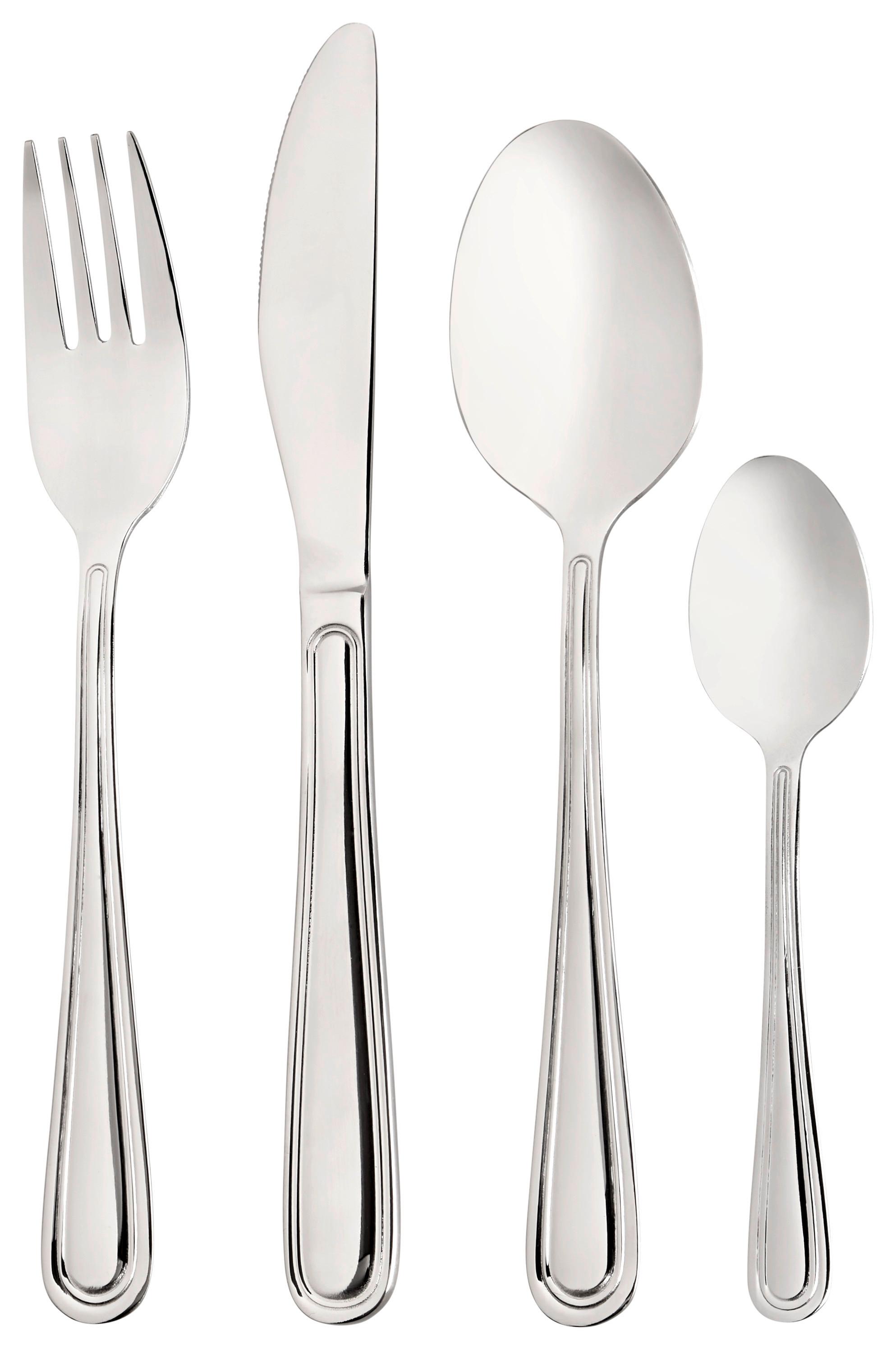 Besteckset 24-Teilig Sanja für 6 Personen - Edelstahlfarben, MODERN, Metall - Luca Bessoni