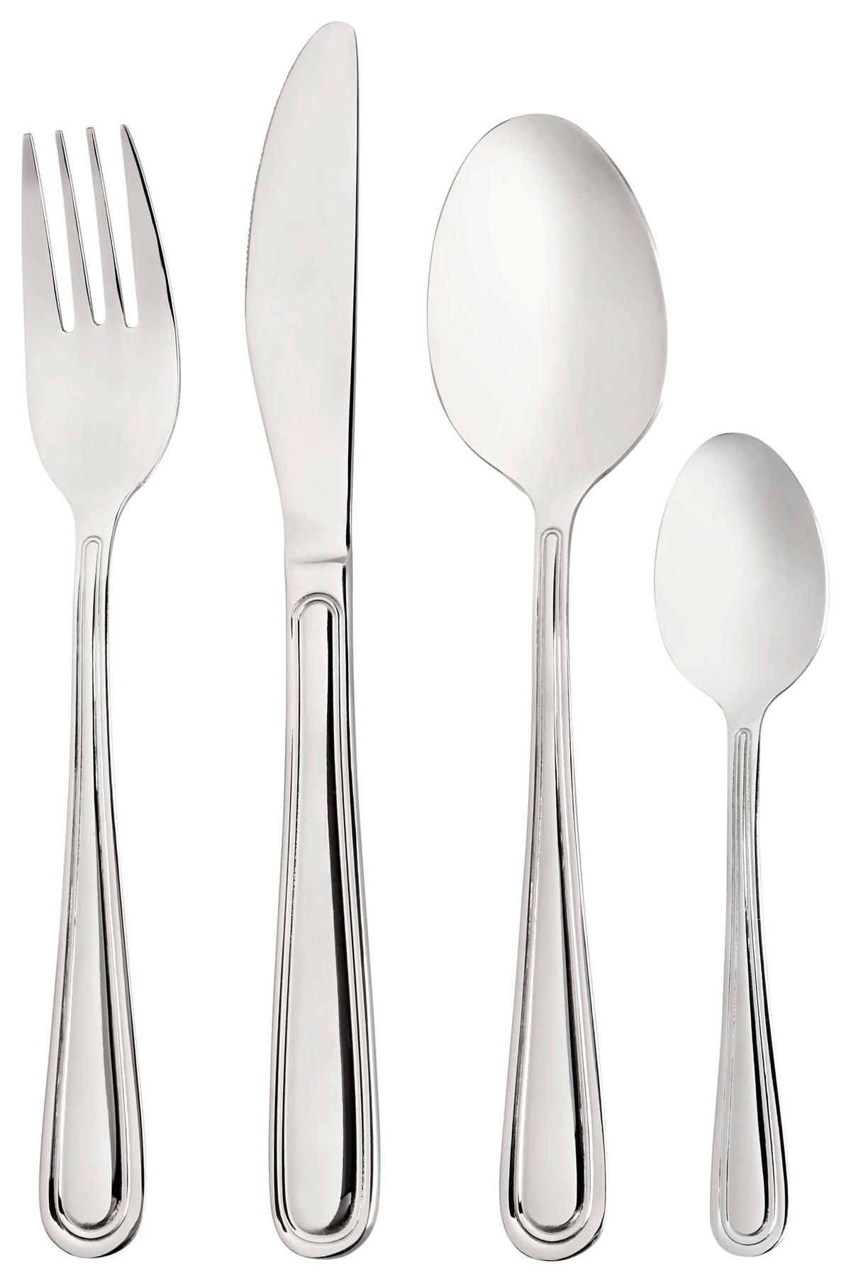 Besteckset 24-Teilig Sanja für 6 Personen - Edelstahlfarben, MODERN, Metall - Luca Bessoni