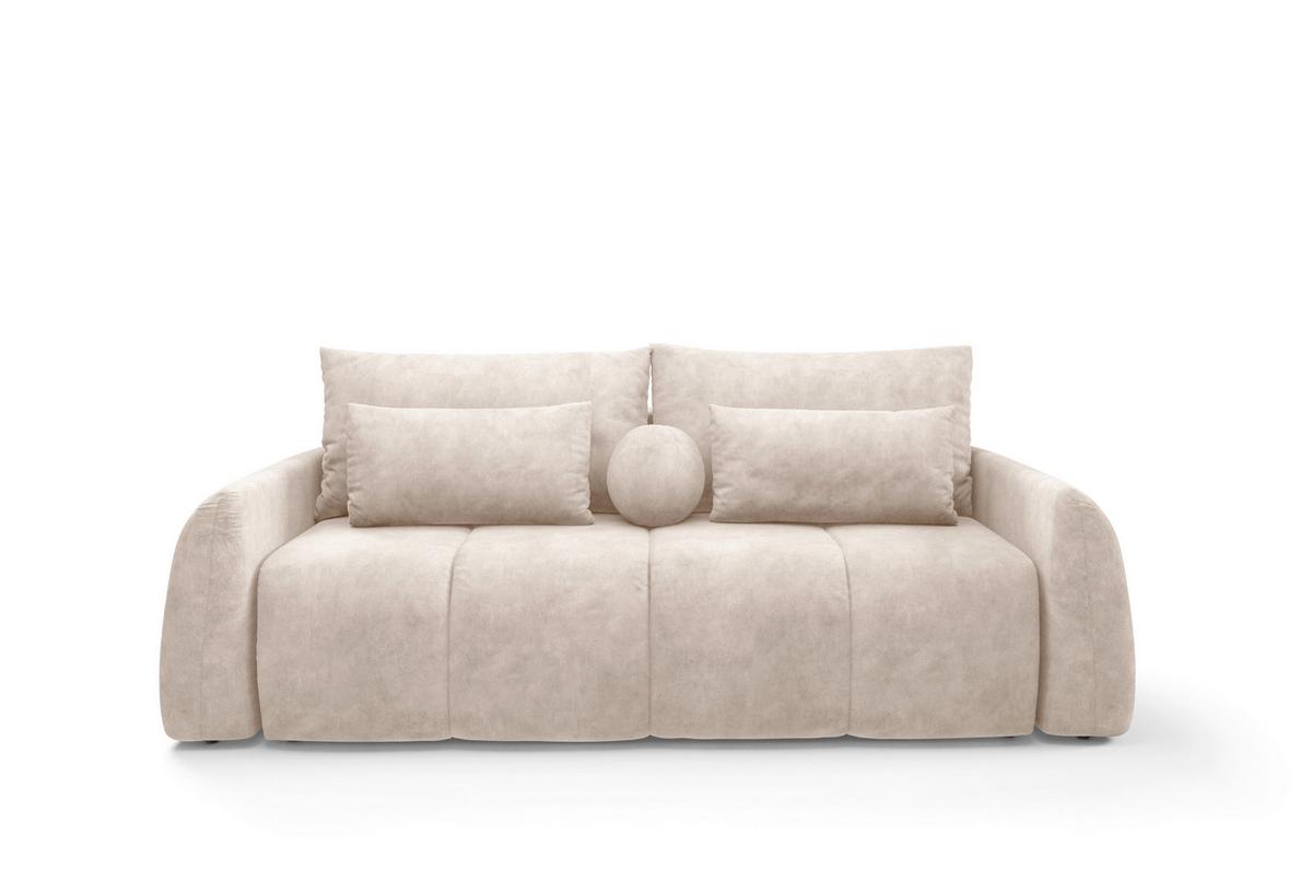 Schlafsofa Geronimo Beige B: 252cm - Beige/Schwarz, Design, Textil (252/93/167cm) - Livetastic