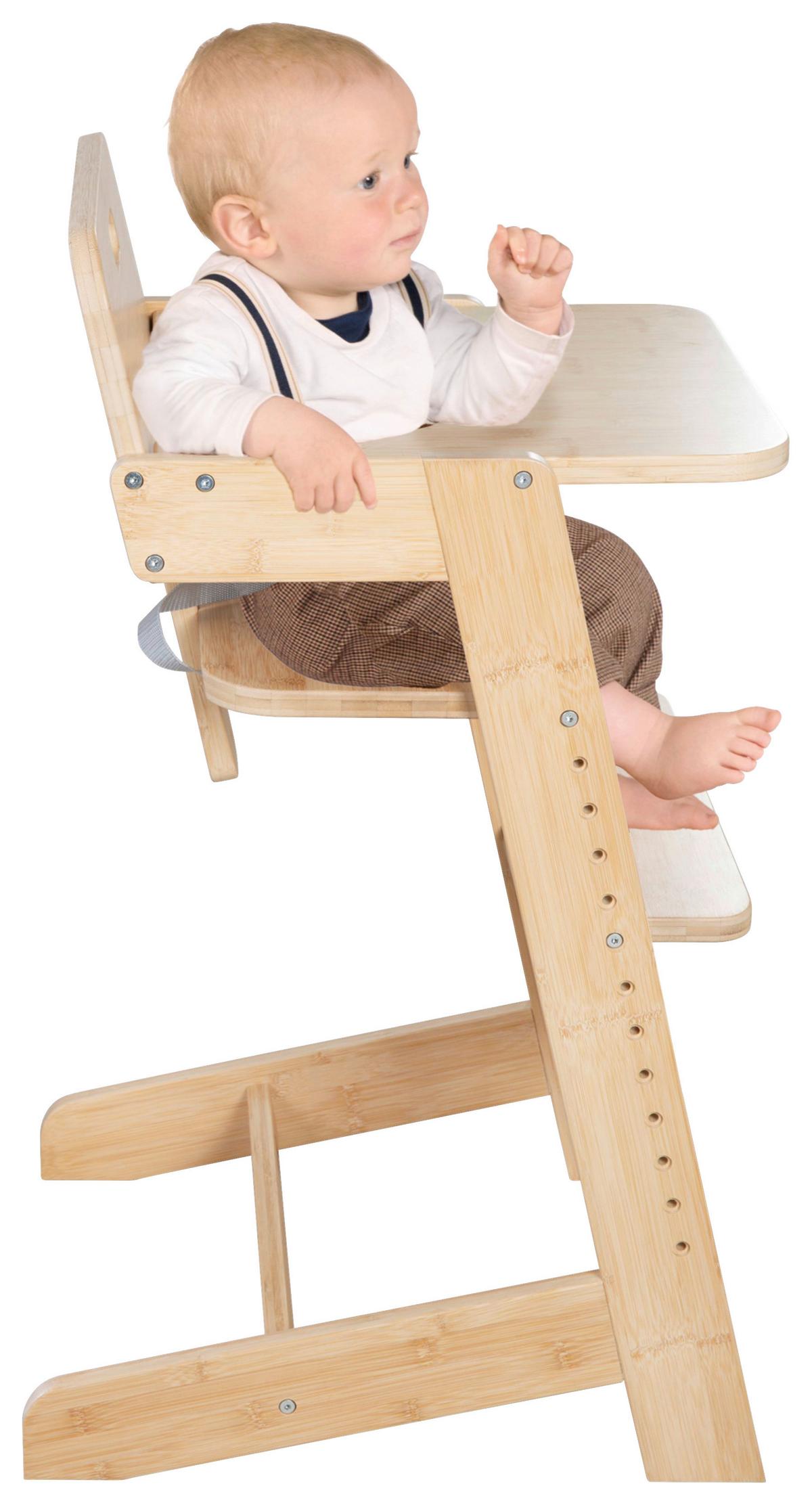 Hochstuhl Luna Bambus Masiv Mitwachsend - Naturfarben, Basics, Holz (45/86/50cm) - Roba