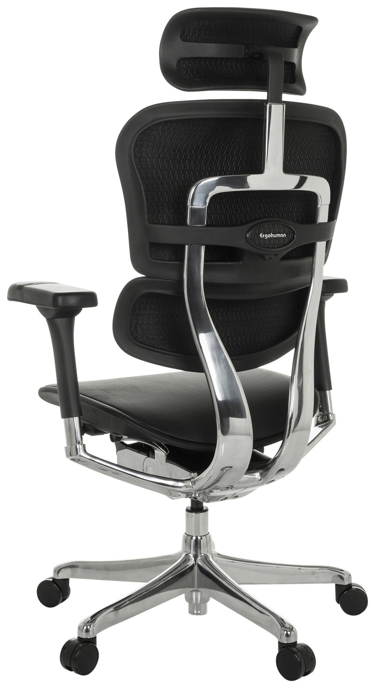 Drehstuhl Schwarz B: 78 cm - Silberfarben/Schwarz, MODERN, Leder/Kunststoff (78/117 - 136/64cm) - MID.YOU