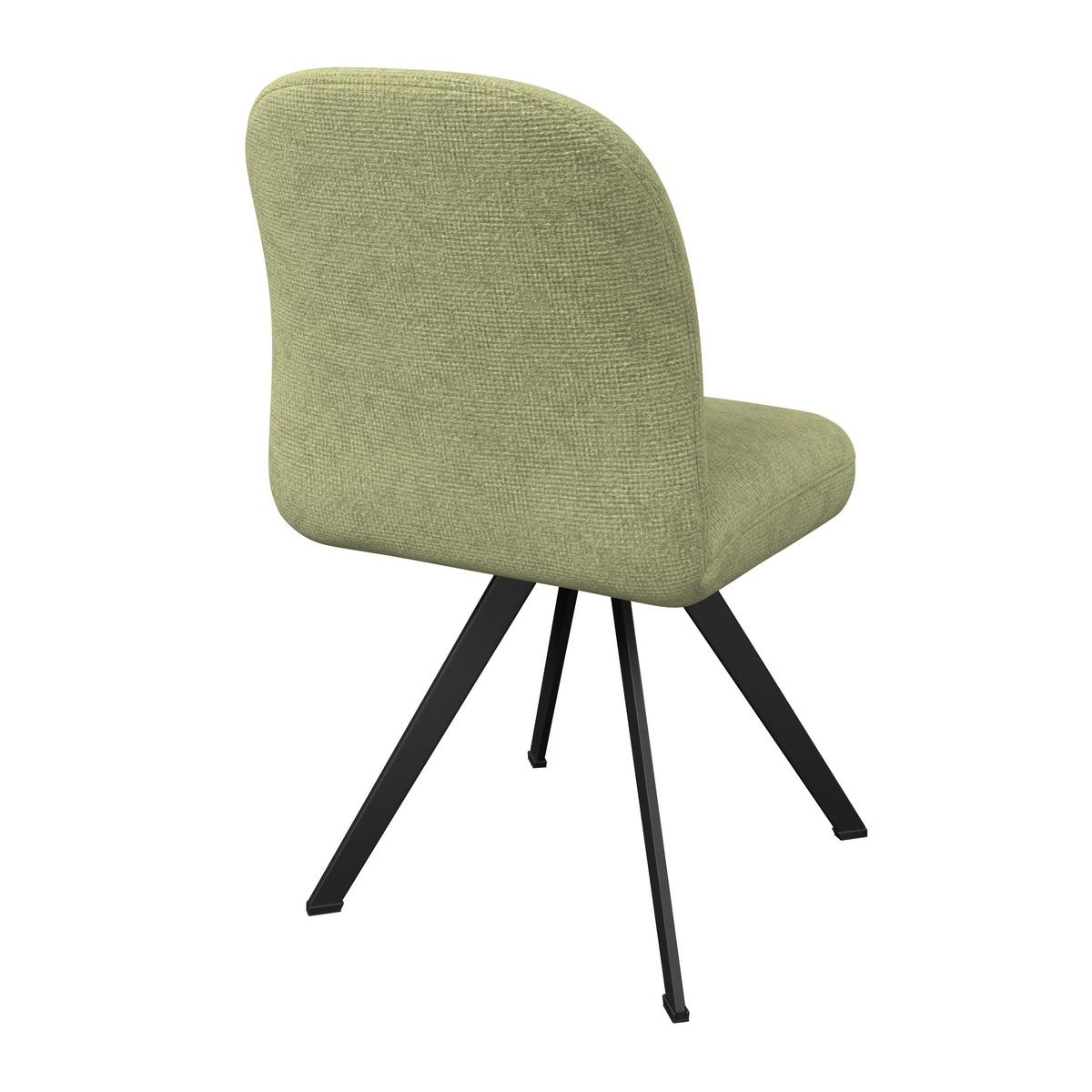 Stuhl olivgrün/Metallbeine Ulmo 47/91/61 cm - Schwarz/Olivgrün, MODERN, Textil/Metall (47/91/61cm)