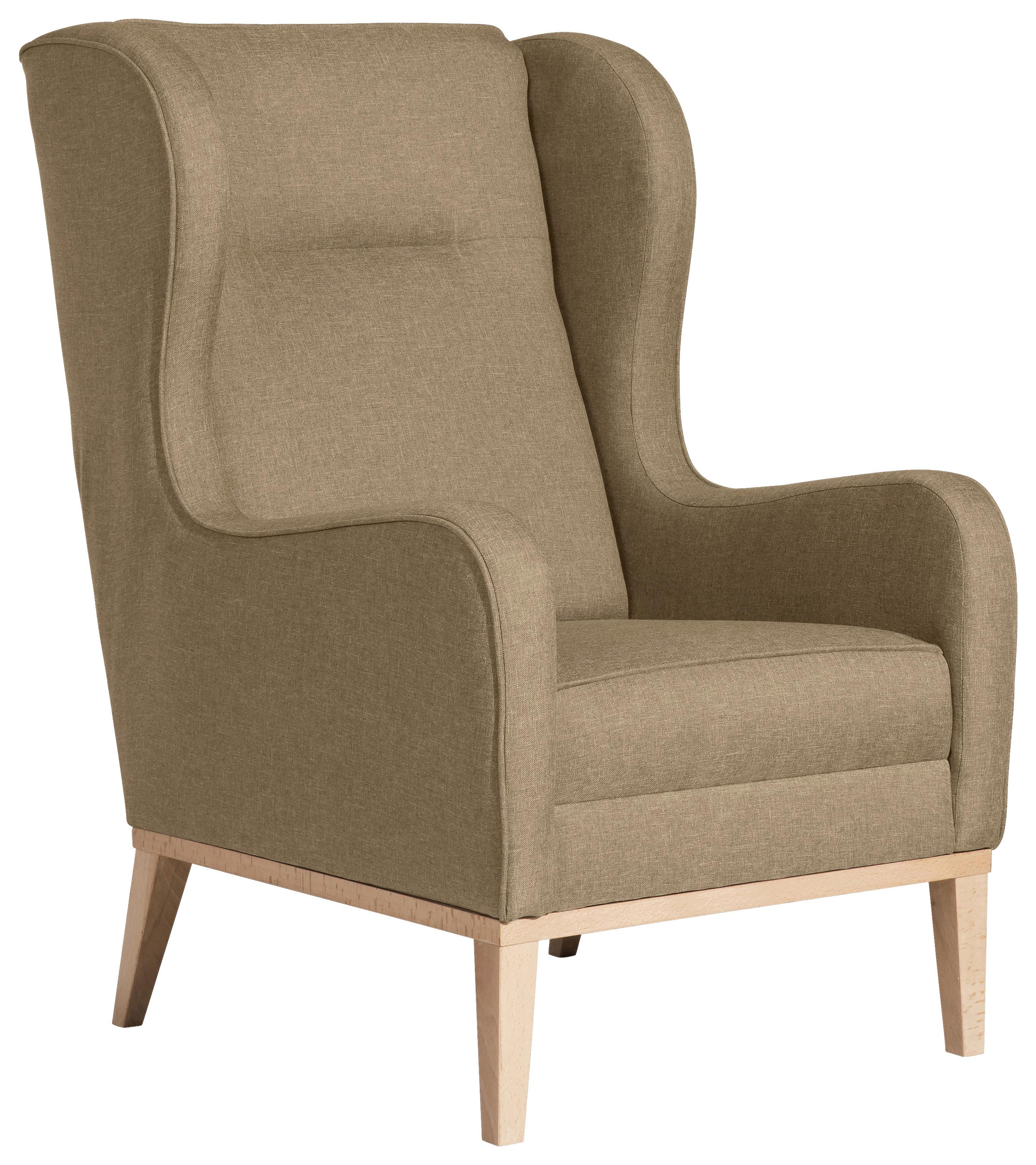 Ohrensessel Angelo - Sandfarben/Naturfarben, KONVENTIONELL, Textil (66/104/78cm) - Max Winzer