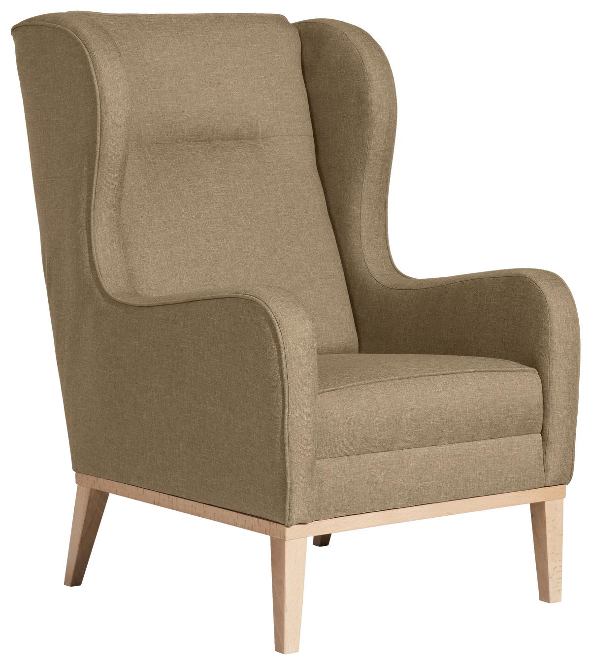 Ohrensessel Angelo - Sandfarben/Naturfarben, KONVENTIONELL, Textil (66/104/78cm) - Max Winzer