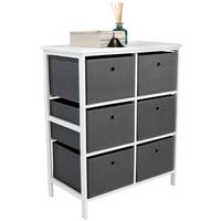 Regal Inkl. Boxen Oliver B: 70 Cm, Weiß/grau - Weiß/Grau, MODERN, Holzwerkstoff/Textil (70/80/30cm)