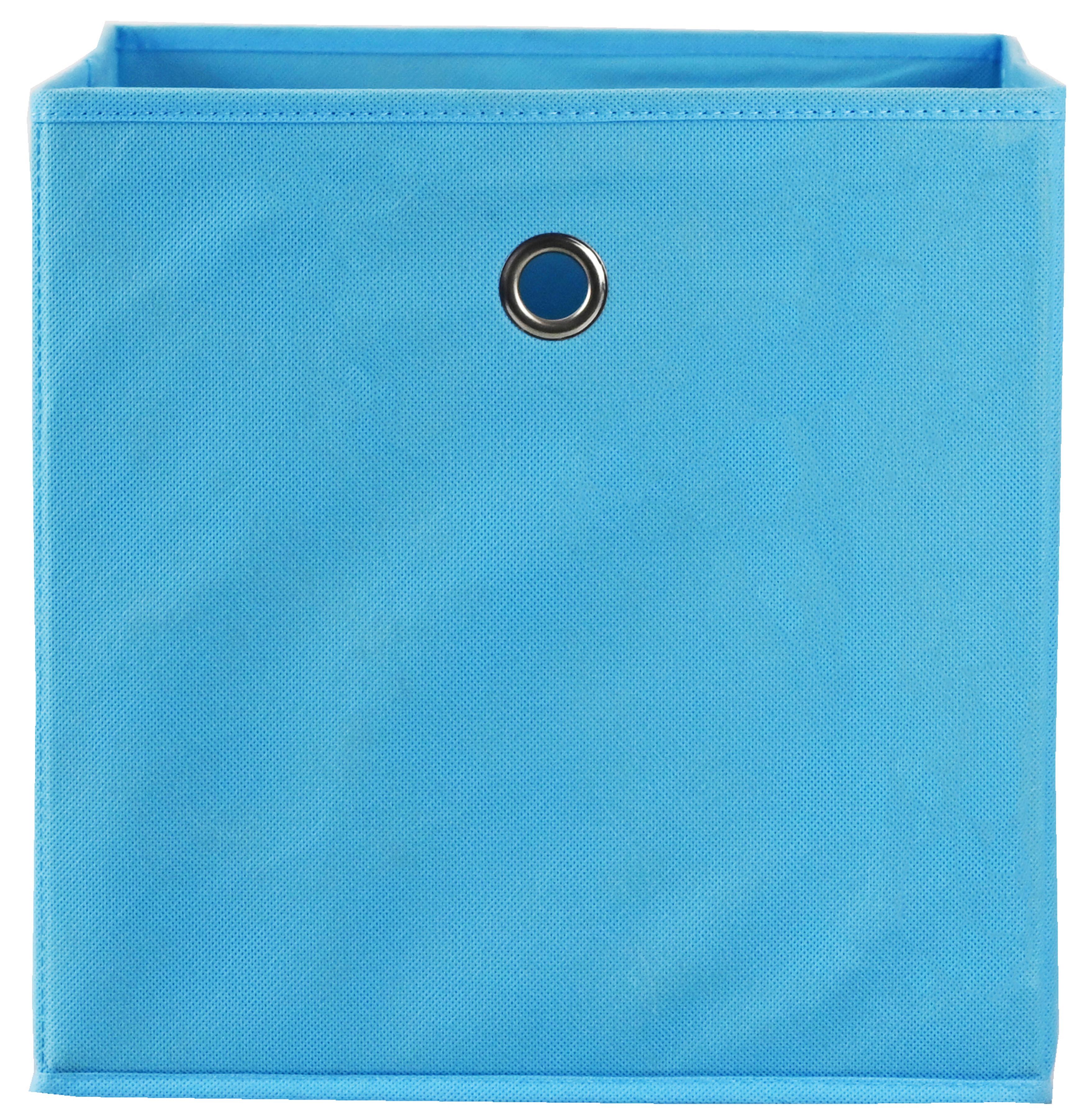 Skladací Box Fibi, 30/303/30cm - svetlomodrá, Konvenčný, kartón/textil (30/30/30cm) - Modern Living
