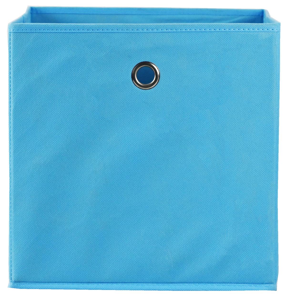 Skladací box Fibi, 30/303/30cm - svetlomodrá, Konventionell, kartón/textil (30/30/30cm) - Based