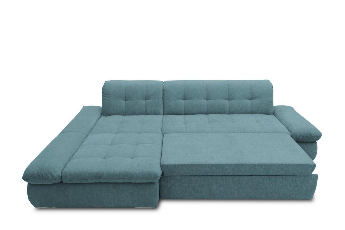 Ecksofa mit Schlaffunktion Moric Petrol Mikrofaser - Chromfarben/Petrol, KONVENTIONELL, Textil (172/300cm) - MID.YOU