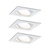 LED-Deckenleuchte L: 8,4 cm, 1-Flammig, Rechteckig - Alufarben/Weiß, Basics, Metall (8,4/8,4cm) - Paulmann