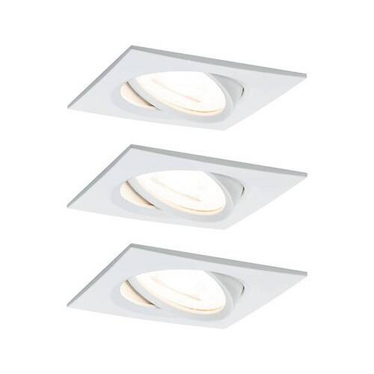 LED-Deckenleuchte L: 8,4 cm, 1-Flammig, Rechteckig - Alufarben/Weiß, Basics, Metall (8,4/8,4cm) - Paulmann