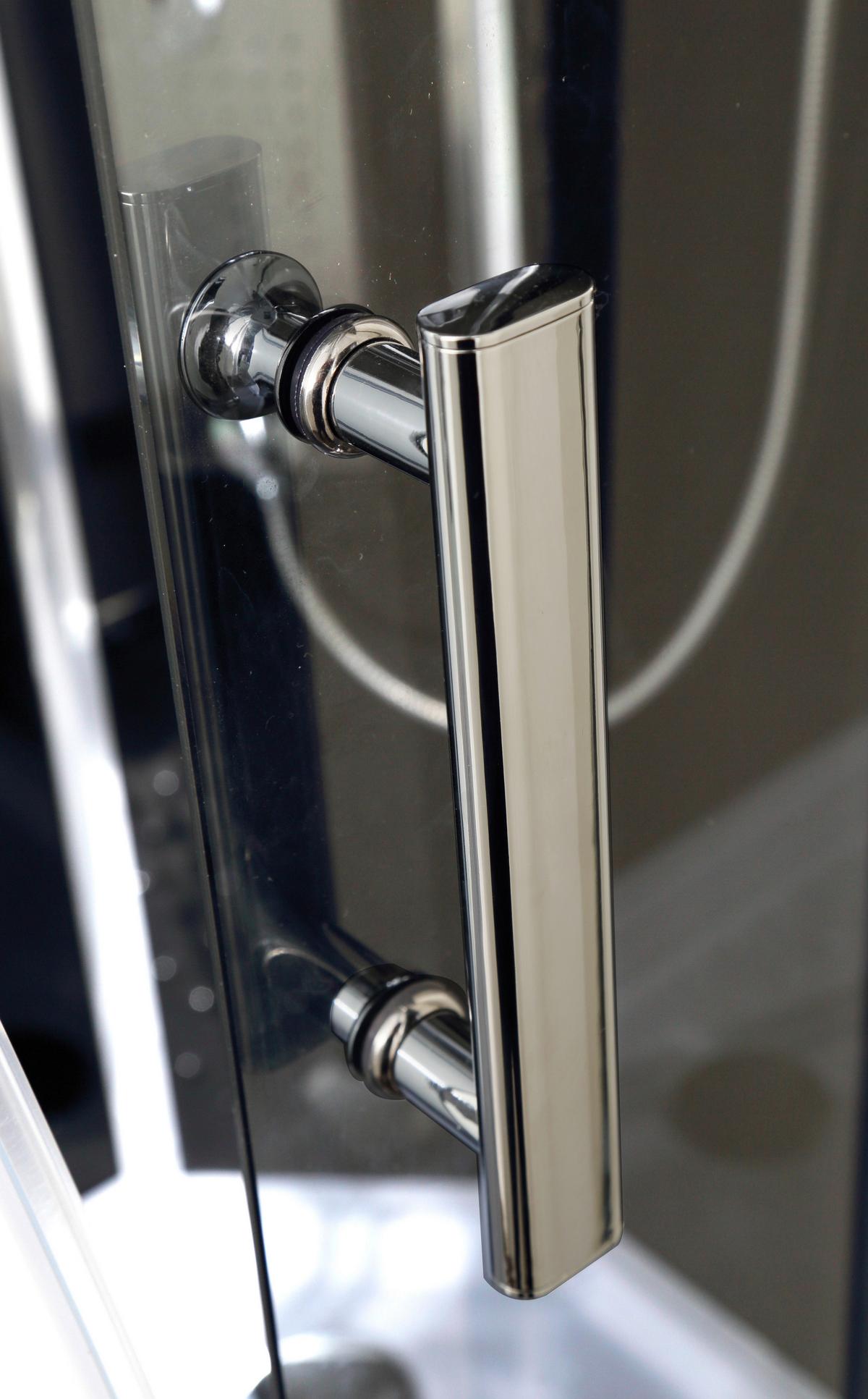 Dampfdusche Nevada 170 Mit Massagedüsen, Radio, Ablage - Schwarz/Weiß, Basics, Glas (175/229/85cm) - Sanotechnik