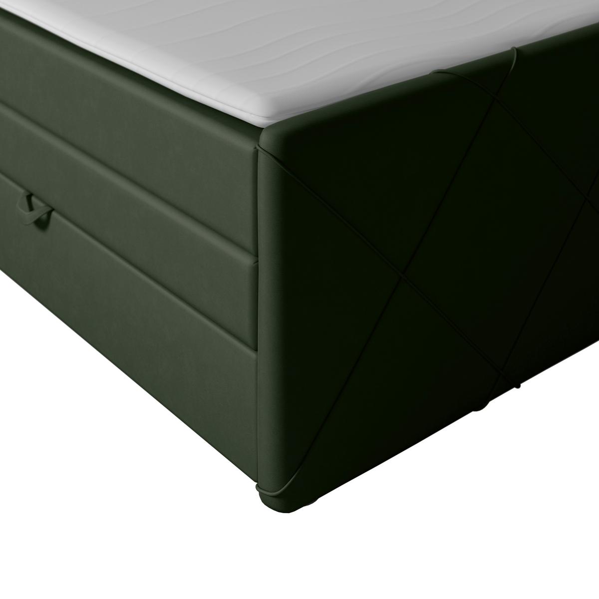 Boxspringbett mit Bettkasten Cordoba 180x200 cm Grün - Schwarz/Grün, MODERN, Holz/Kunststoff (180/200cm) - MID.YOU