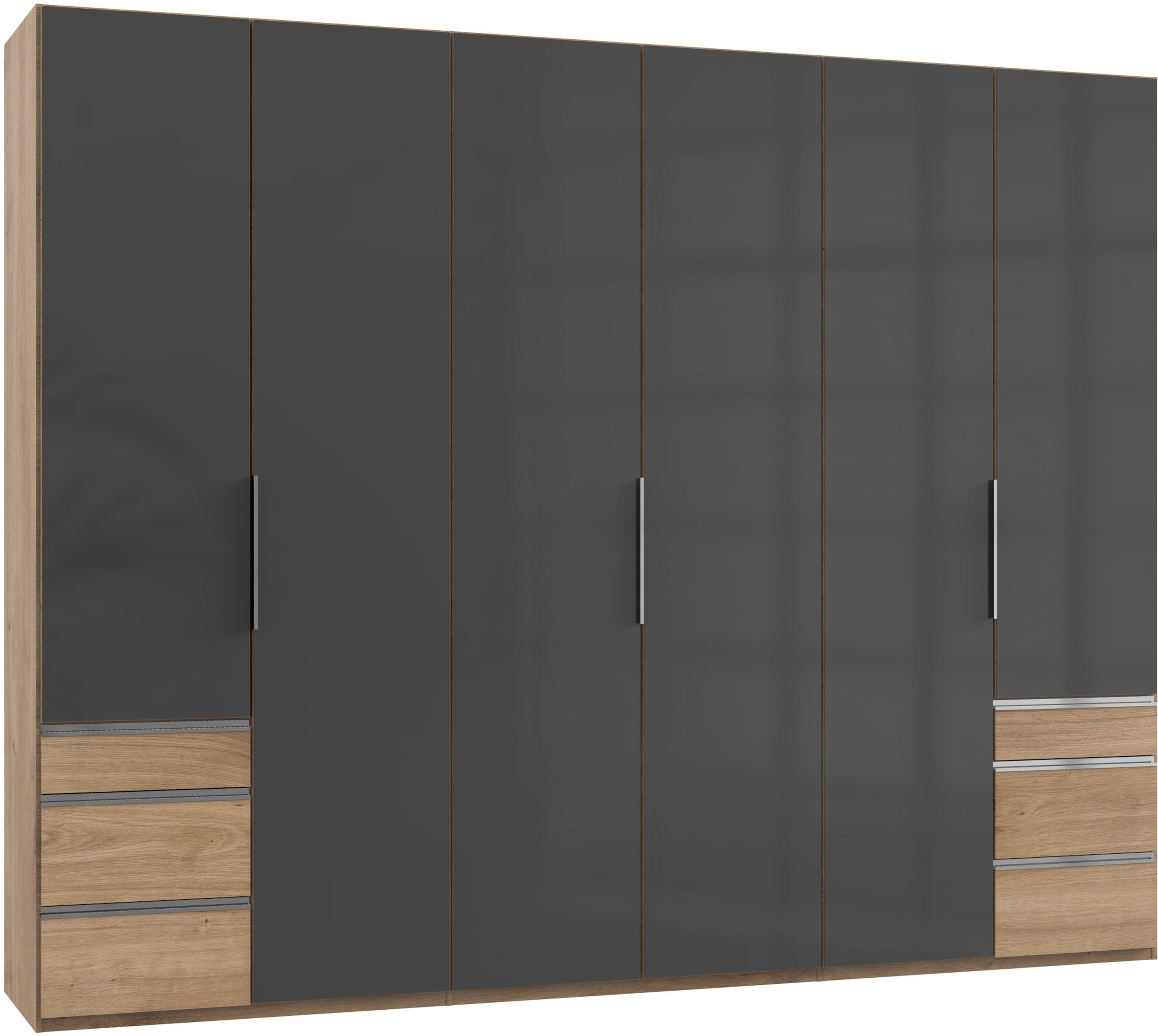 Drehtürenschrank 300cm Level, Grau/eiche Dekor - Eichefarben/Grau, MODERN, Glas/Holzwerkstoff (300/236/58cm) - MID.YOU