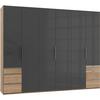 Drehtürenschrank 300cm Level, Grau/eiche Dekor - Eichefarben/Grau, MODERN, Glas/Holzwerkstoff (300/236/58cm) - MID.YOU