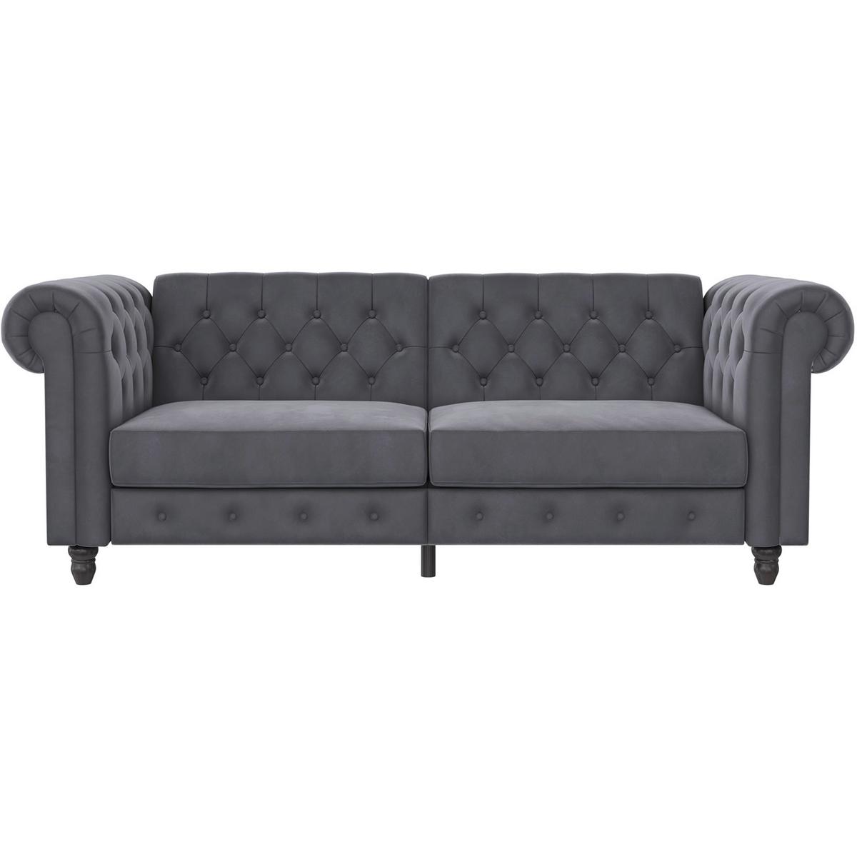 Schlafsofa Firenze Anthrazit, mit Schlaffunktion - Anthrazit/Schwarz, Basics, Textil (236/83/87cm) - Livetastic