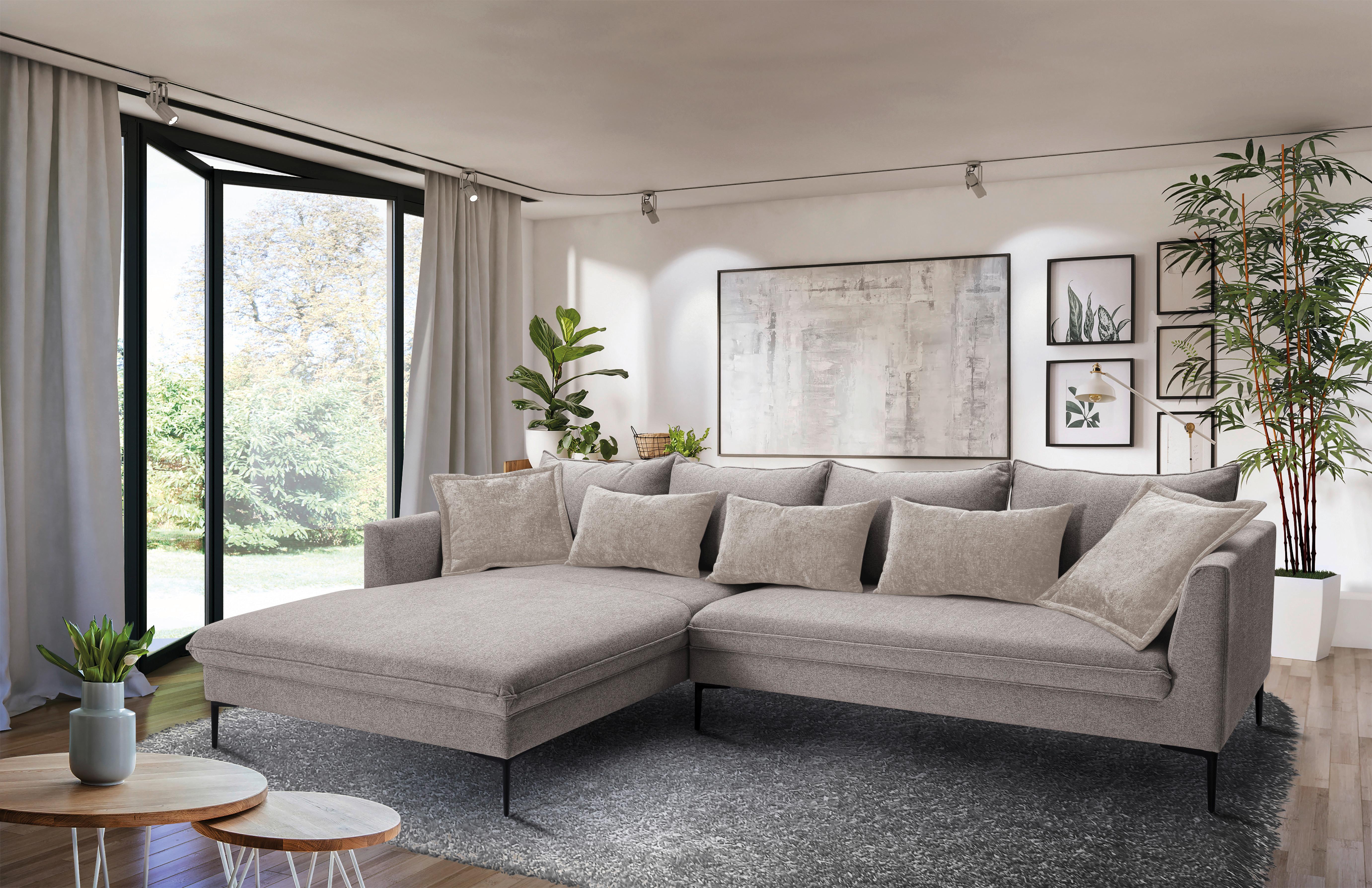Ecksofa Piazza Taupe S: 187x321 cm - Taupe/Beige, Design, Textil (187/321cm) - Livetastic