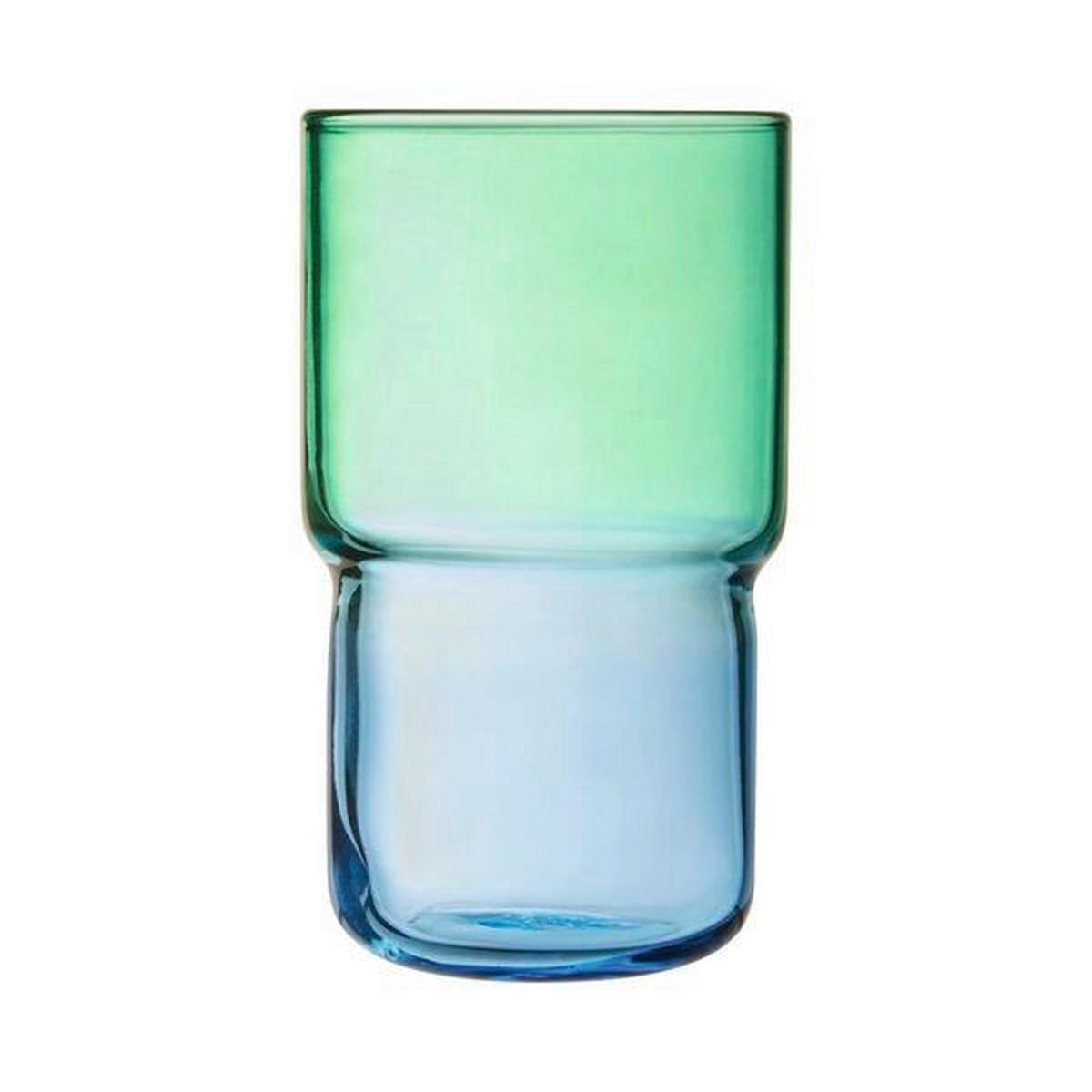 Trinkglas Grace - Hellblau/Mintgrün, Design, Glas (320ml)