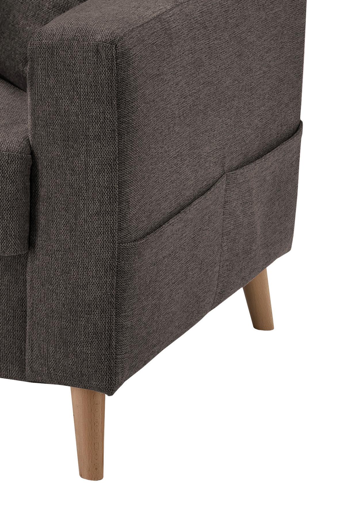 Ecksofa mit Schlaffunktion Valentina mit Kissen Braun - Braun/Naturfarben, KONVENTIONELL, Textil (150/228cm) - P & B